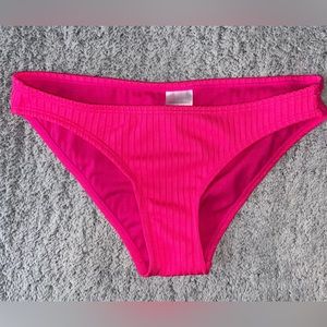 Hot Pink Ribbed Swim Bottom